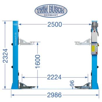 Twin Busch Garagenmodell 2-Säulen-Hebebühne 4.2t – Basic-Line TW242GE
